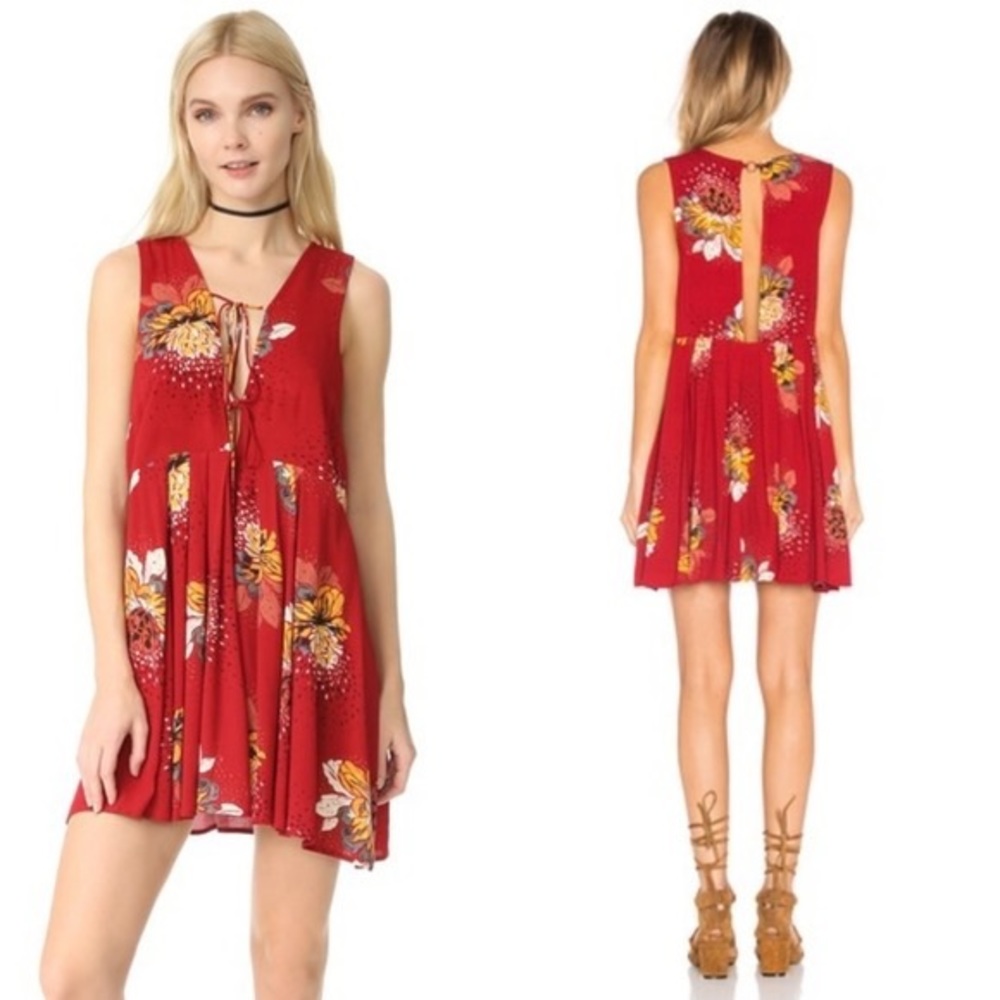 Free People small dress in deep red